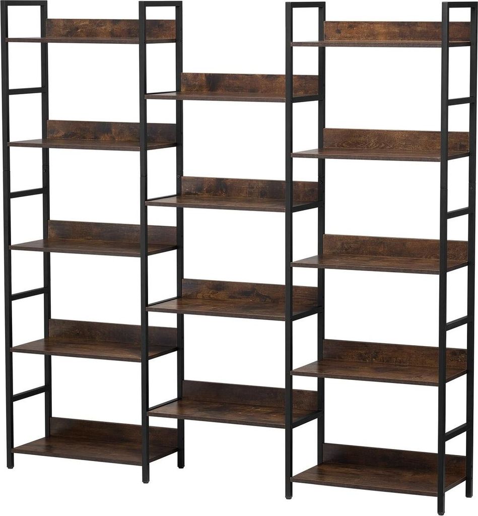 Metallregal Rustikales Regal mit 14 Fachböden für Wohnzimmer, Schlafzimmer und Büro