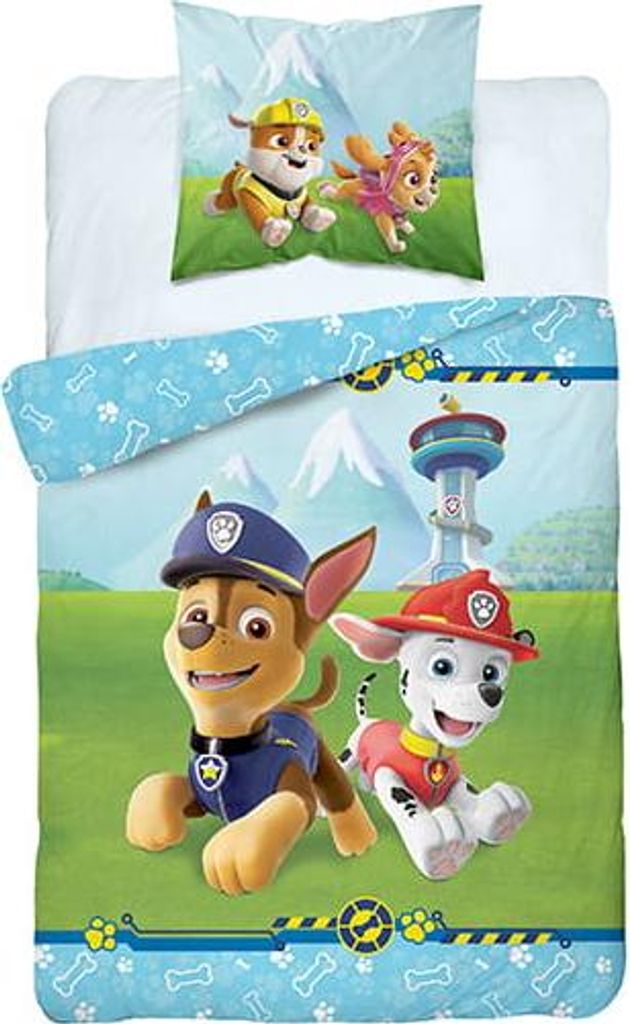 Paw Patrol Kinderbettwäsche 160x200 Baumwolle
