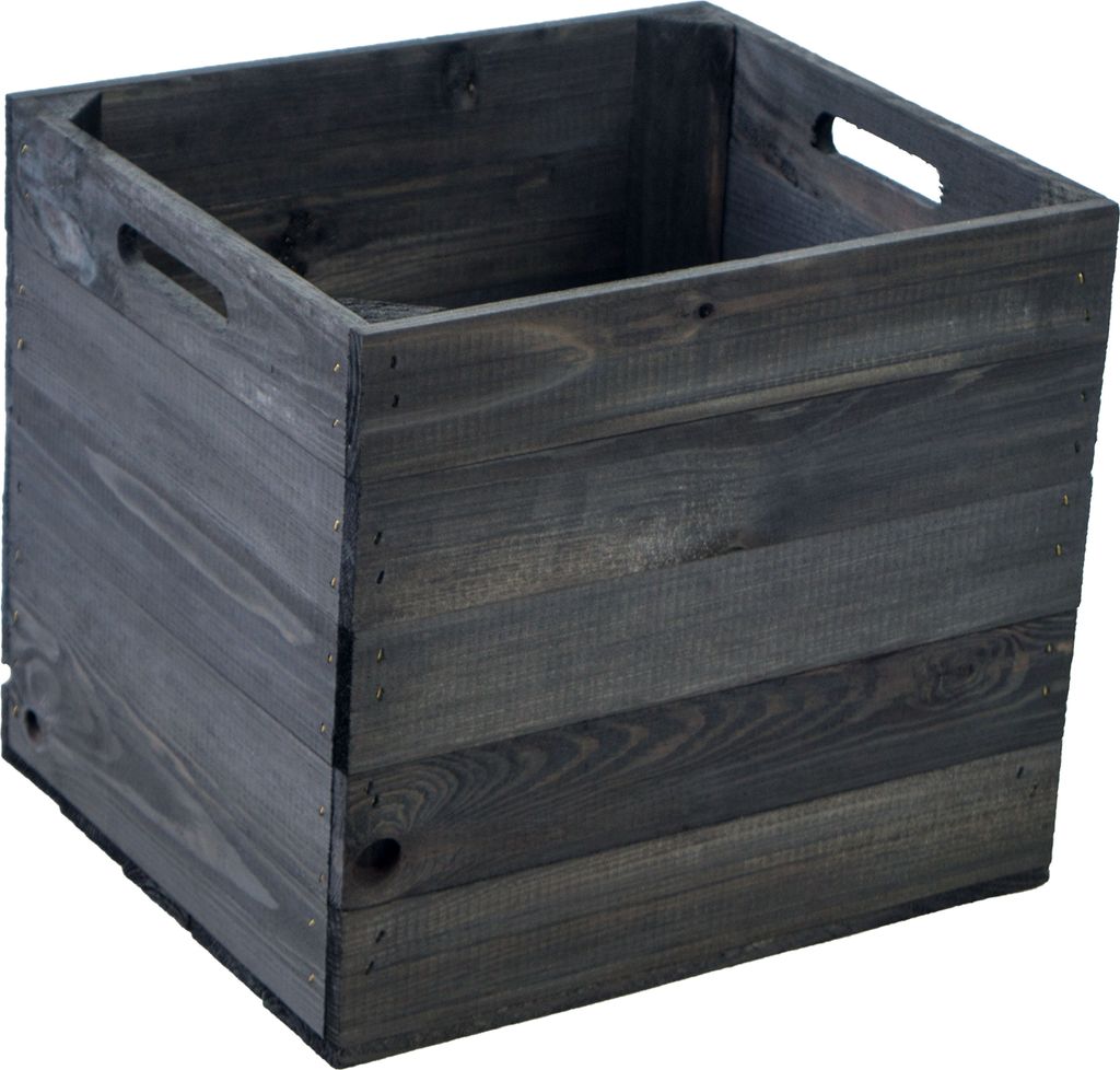 2er set Holzkiste schwarz lasiert passend für Kallax und Produktbild 3