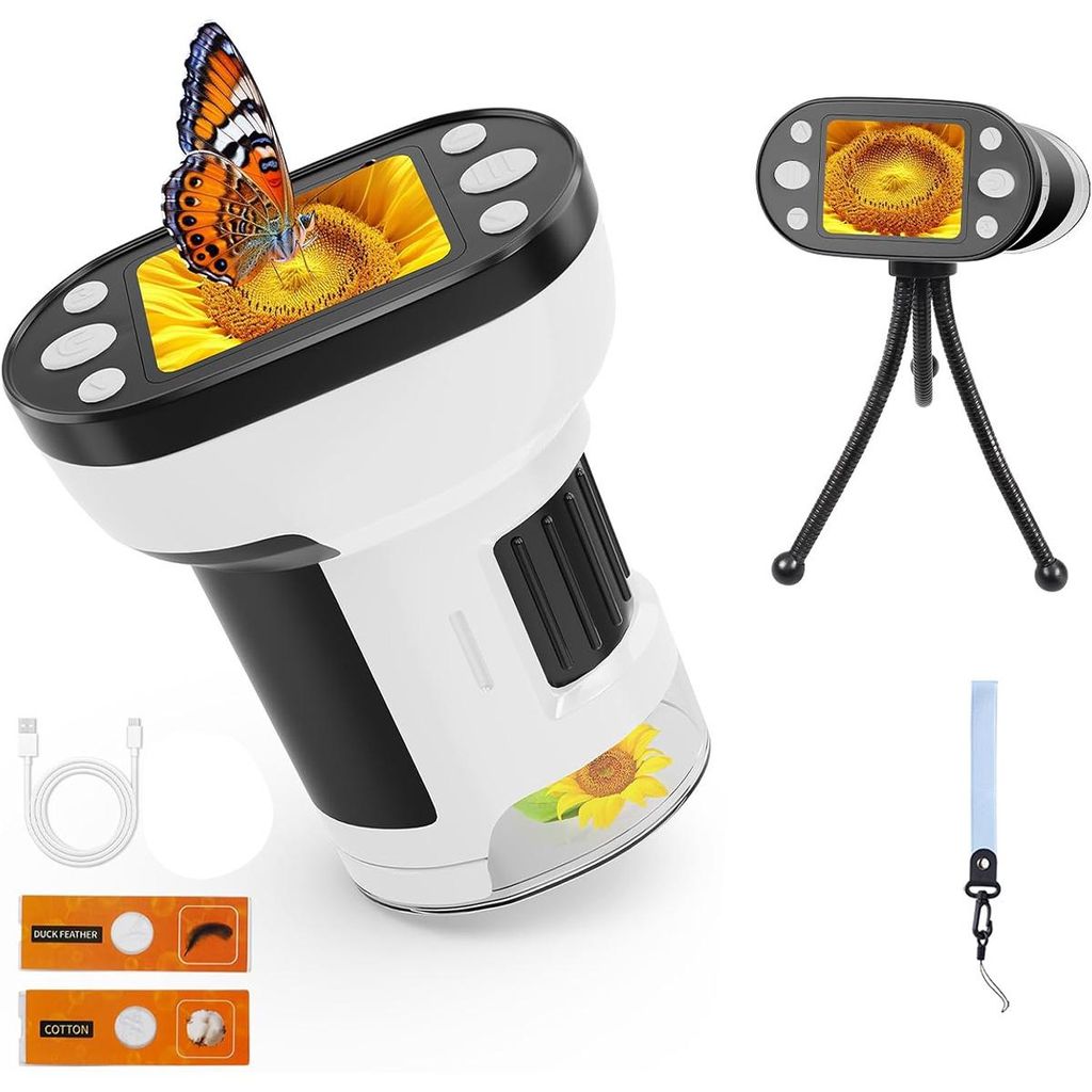 Handy Mikroskop für Kinder – 1000x Vergrößerung, 1080P HD Bildschirm, Spannendes Geschenk für junge Entdecker ab 4 Jahren