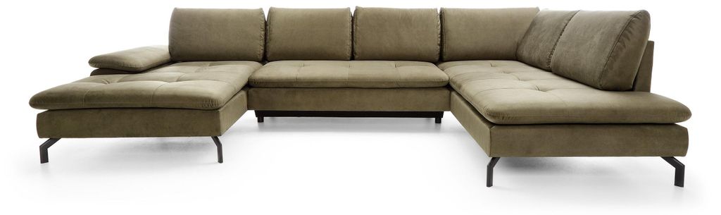 Masseno Ecksofa VOLO mit Schlaffunktion U-Form, Sofa mit Bettkasten, Wohnzimmersofa, Couch, Soffa, Bettsofa, Couchgarnitur- Grün, BLUVEL 77