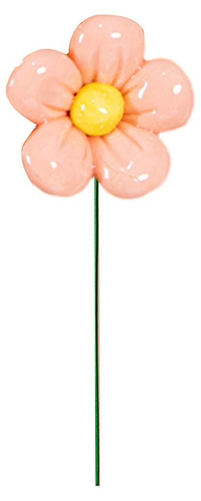 Keramikblume mit Stiel, realistische, handgefertigte Kunstblume, Vase für Zuhause, Büro, Wohnzimmer, farbenfrohe Dekoration aus künstlichen Blüten