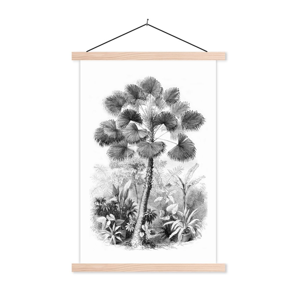 MuchoWow® Textilposter Design - Schwarz und Weiß - Natur Produktbild 