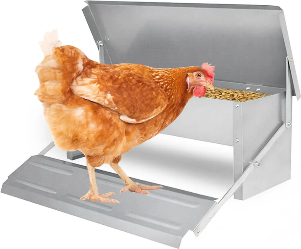 Jiubiaz Mangiatoia Automatica 5kg per Anatre e Galline - Resistente e Sicura