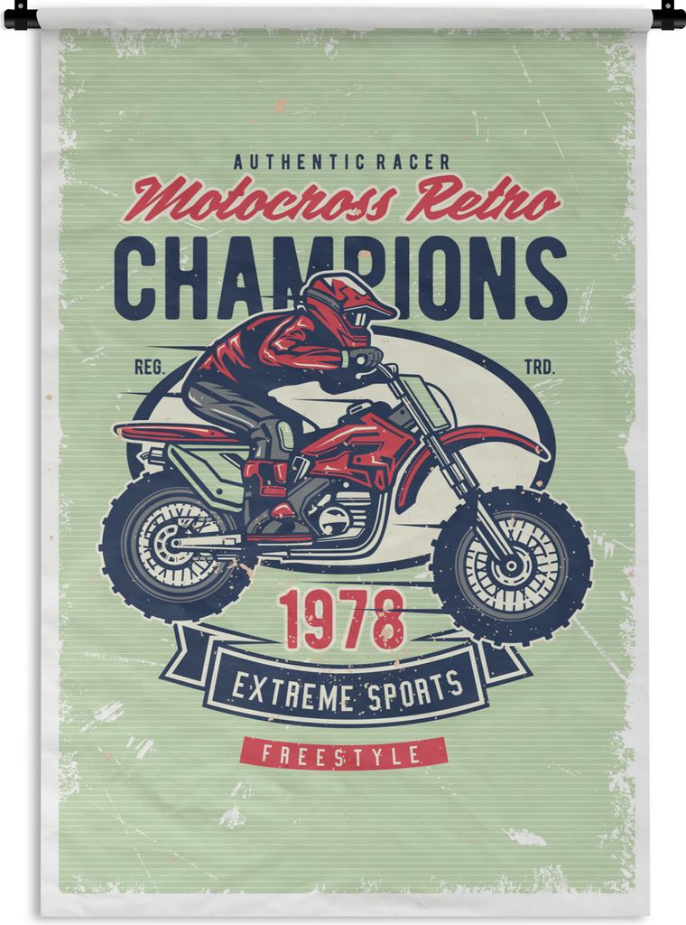 MuchoWow Wandteppich Wandbehang Mancave - Motor - Männer - Retro 120x180 cm Tapisserie Dekoration Wandtuch - Schlafzimmer - Dekorationen für da...
