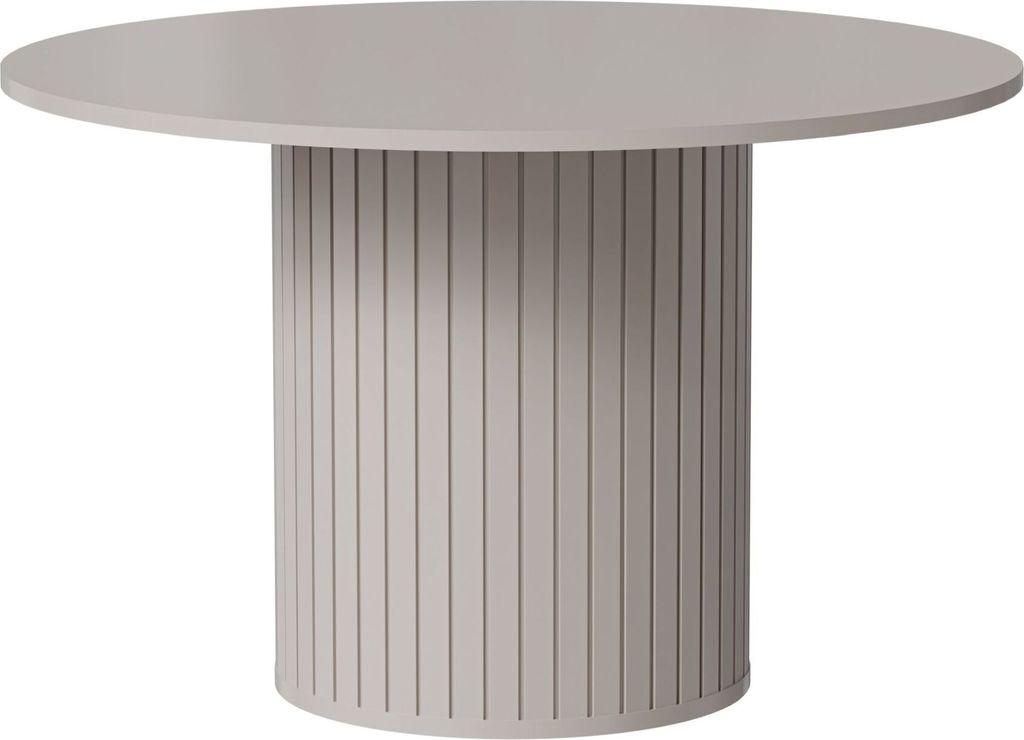 Selsey Zante - Esstisch rund mit Säulenfuß, graubeige, 120 cm