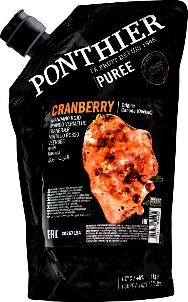 Food-United CRANBERRY PÜREE Moos-Beeren-Frucht-Püree von Ponthier 6x 1KG