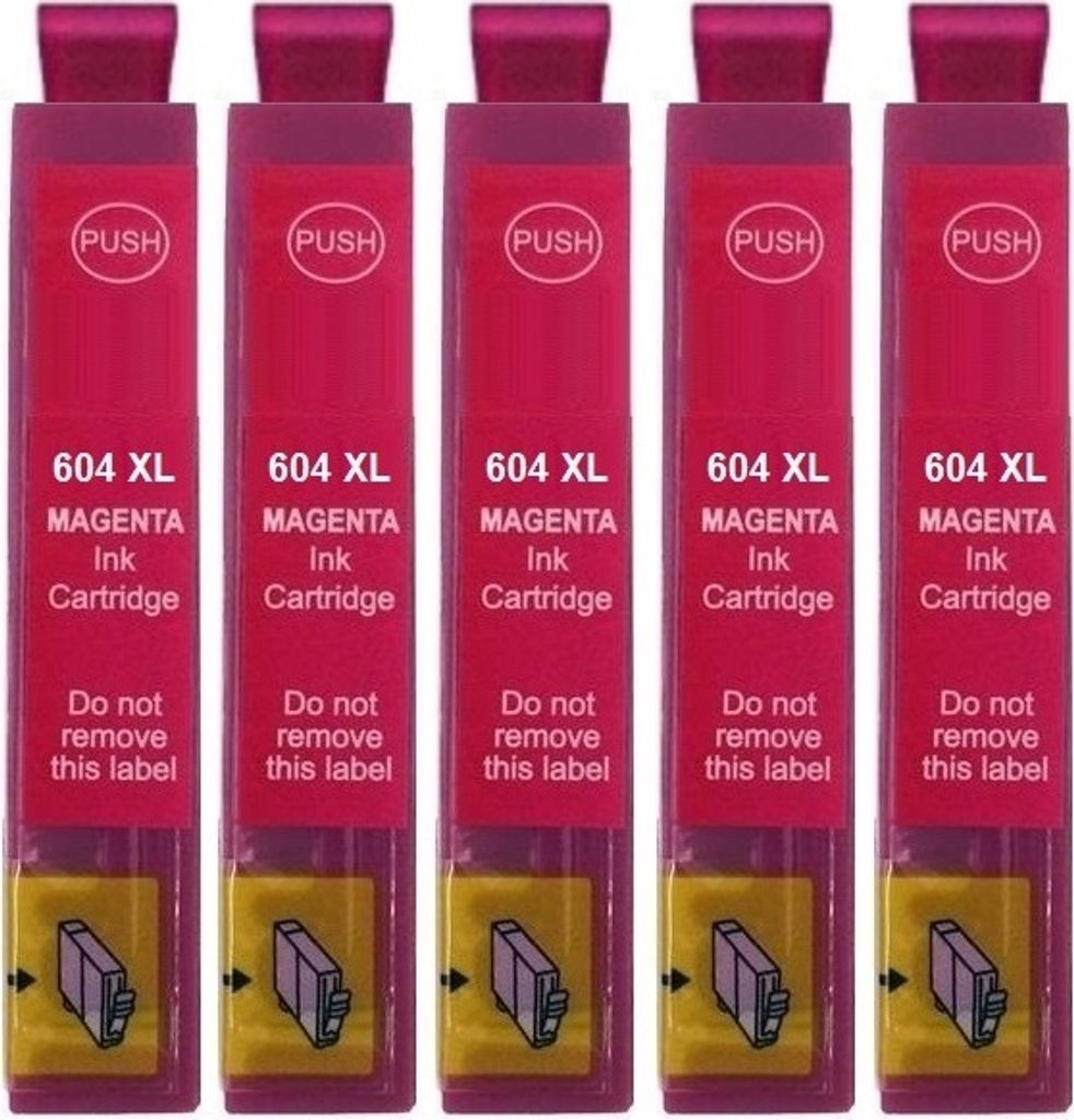 5 x kompatible Tintenpatrone 604 XL Magenta für Epson Expression Home XP-2200 2205 3200 3205 4200 4205 WorkForce WF-2910 2930 2935 2950