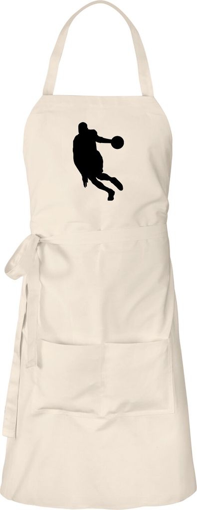 Huuraa Schürze Basketball Silhouette Natur mit Taschen Baumwolle Kochschürze Geschenkidee