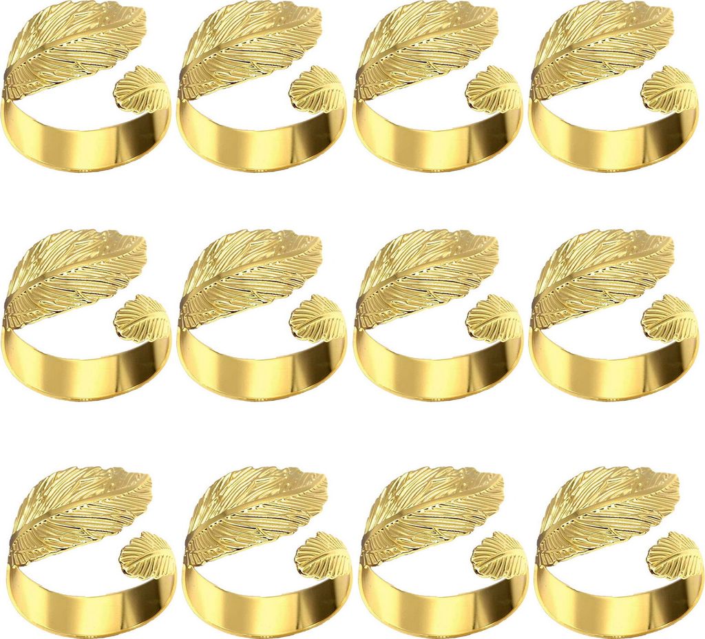 12 Stück Serviettenringe, kreative Form, hohe Festigkeit, rostfrei, helle Farbe, verformt sich nicht leicht, dekoratives Eisen, Feiertagsparty, ei...