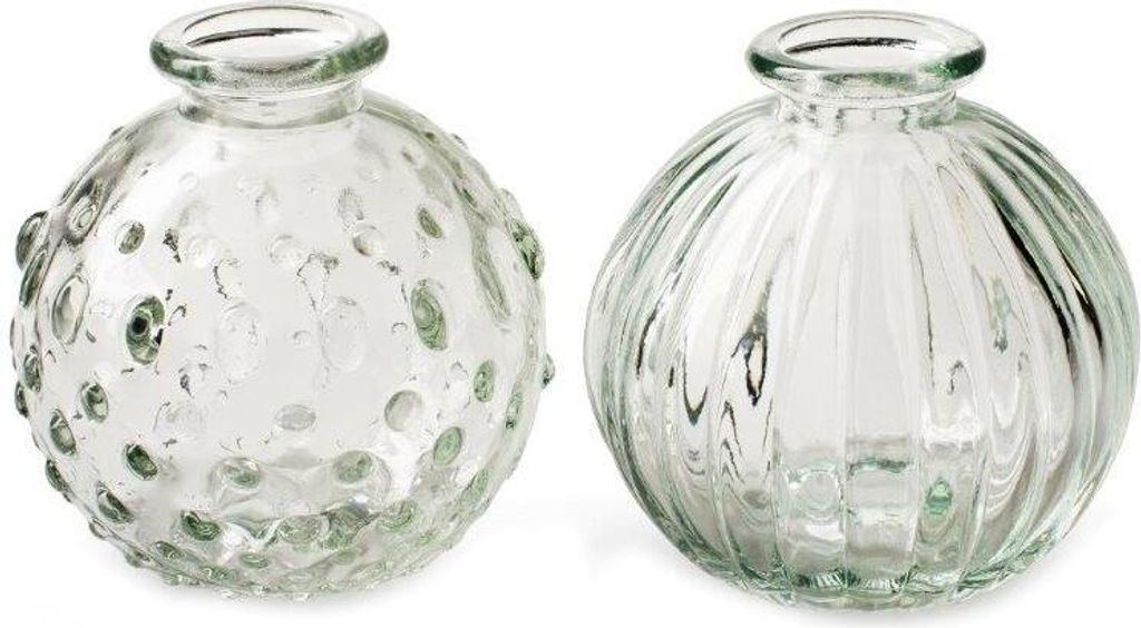 12 x kleine Vasen aus Glas Vintage H 8,5 cm Glasvasen Produktbild 