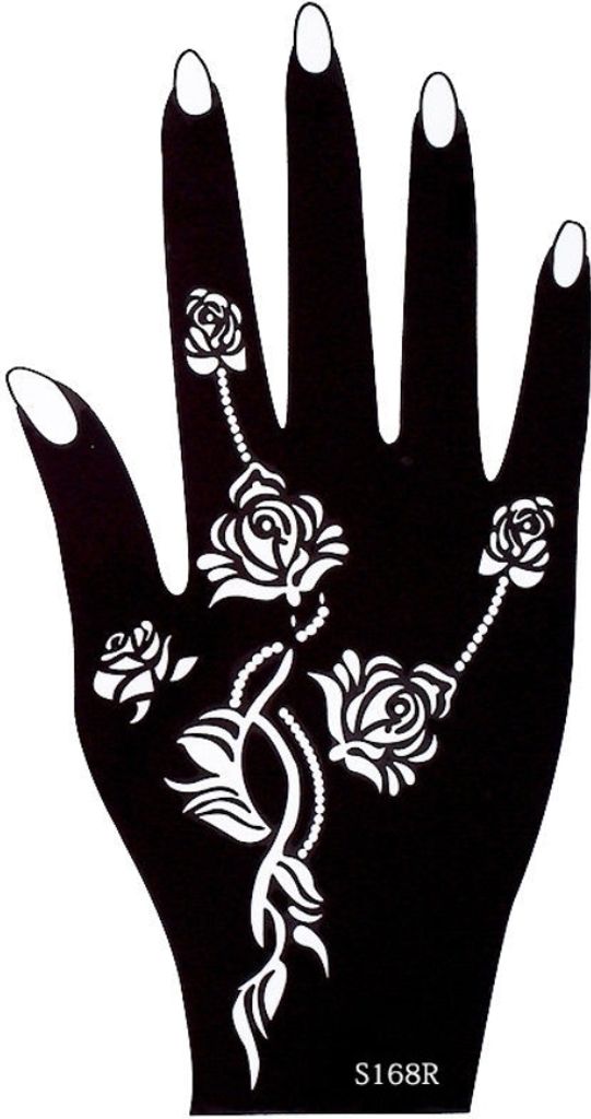 Henna Tattoo Schablone für die Rechte Hand Produktbild 