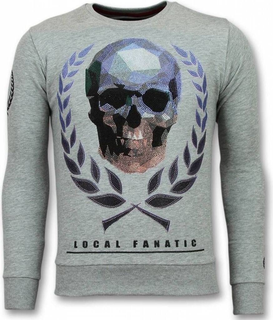 Totenkopf Pullover Skull Strasssteine Pullover - XL