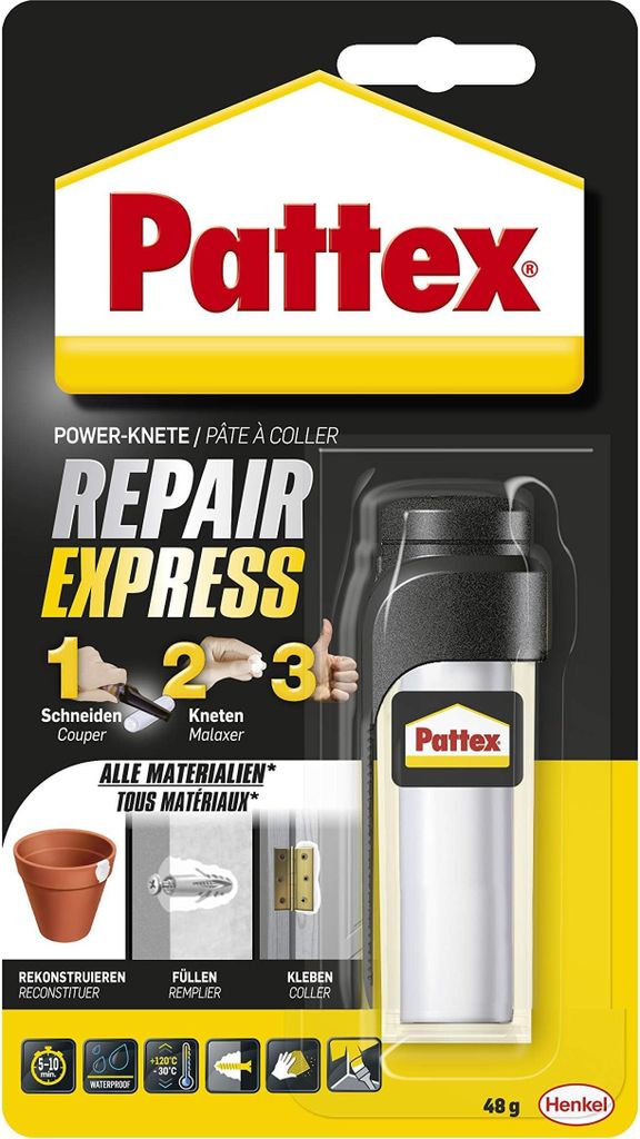 Pattex Repair Express Power Knete, Blisterkarte, 1x48g