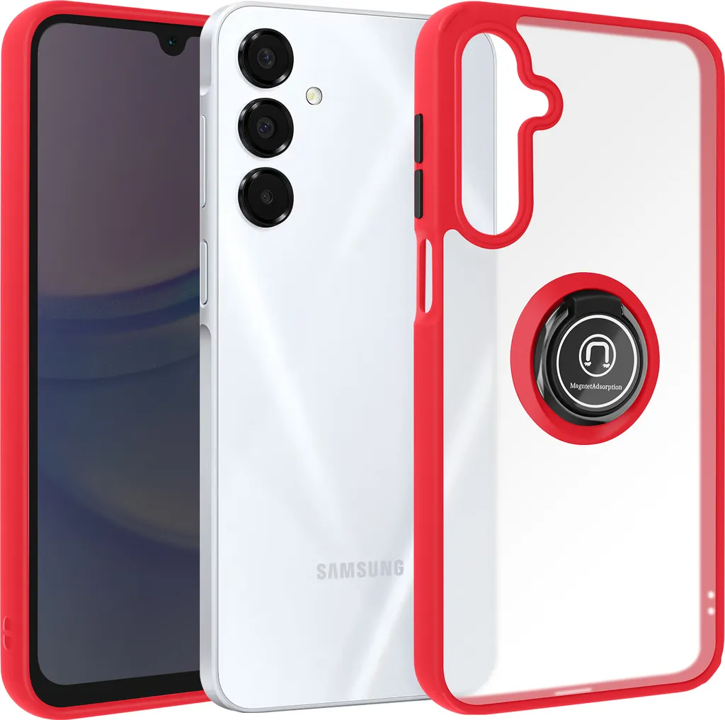 Custodia Protettiva Avizar per Samsung A16: Colore Rosso e Anello
