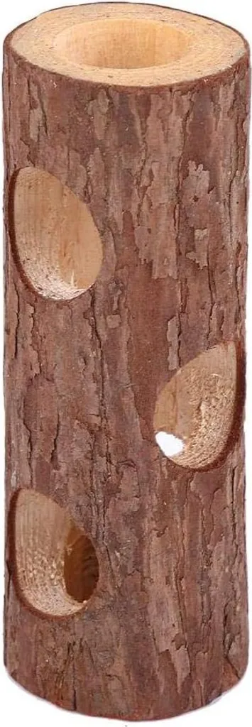 Tunnel de jeu pour hamster en bois brut - Accessoire robuste et sain