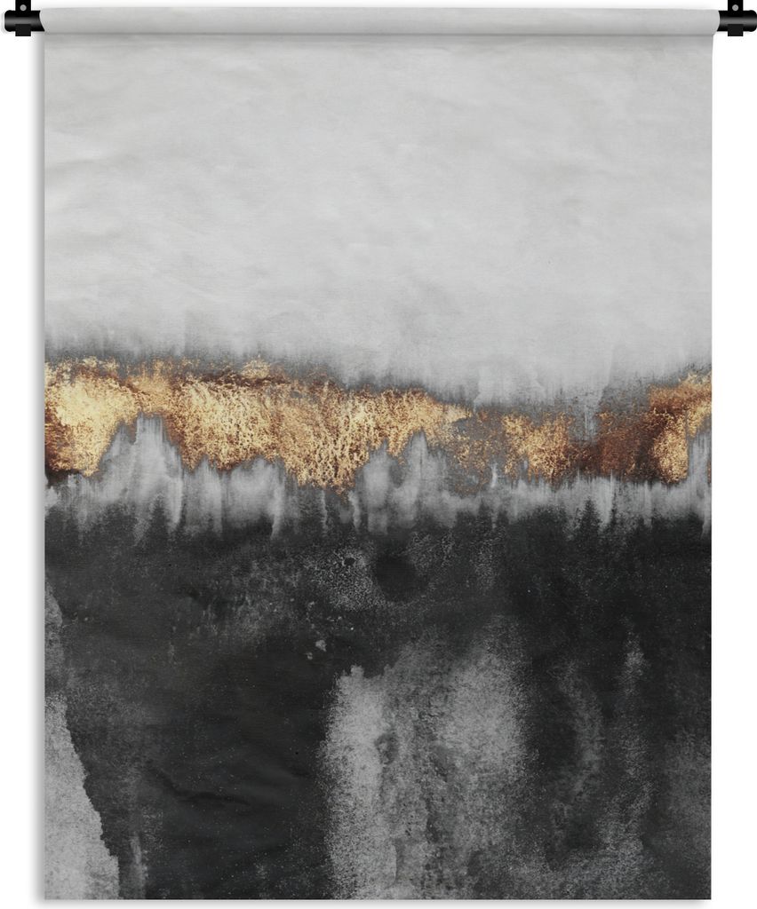 MuchoWow Wandteppich Wandbehang Gold - Chic - Abstrakt 150x200 cm Tapisserie Dekoration Wandtuch - Wandaufhängung - Moderner