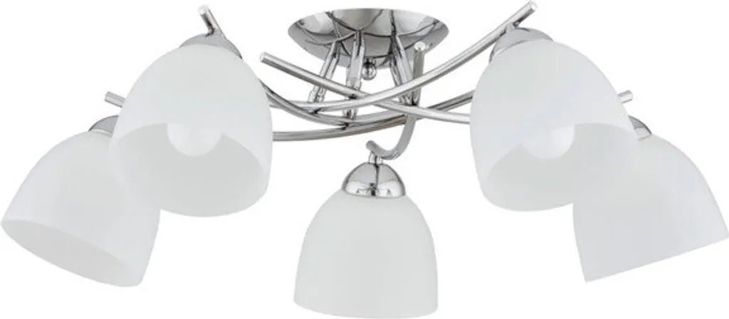 Éclairage salon plafonnier classique chrome 5 feux pour grande pièce