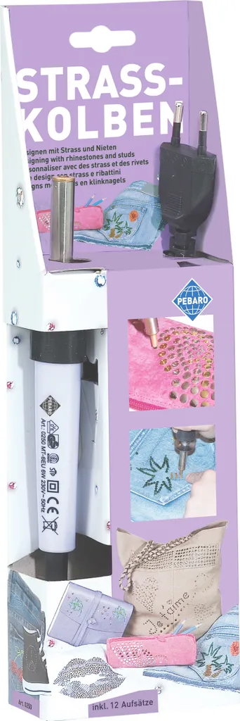 Fixation facile de cristaux avec le piston à strass Pebaro 12 picots