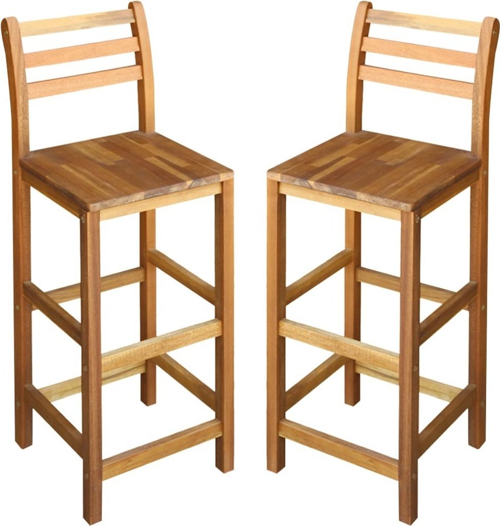 Möbel Outdoor Relaxsessel,Balkonstuhl Barhocker 2 Stk. Massivholz Akazie DE64413