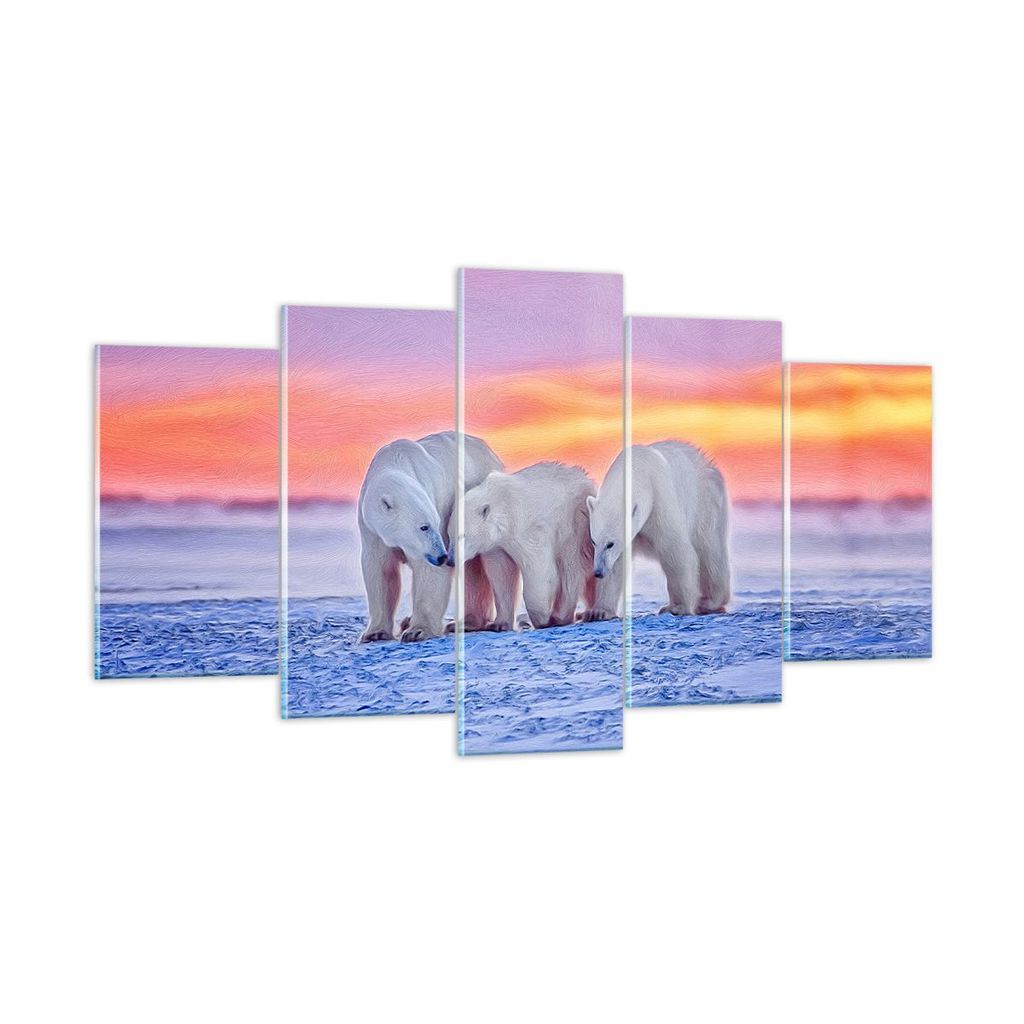 Bilder auf glas - Bären Winter Schnee Familie - 160x85cm - Glasbilder - Wandbilder - Kunstdruck - zum Aufhängen bereit - Wanddekoration aus Glas ...