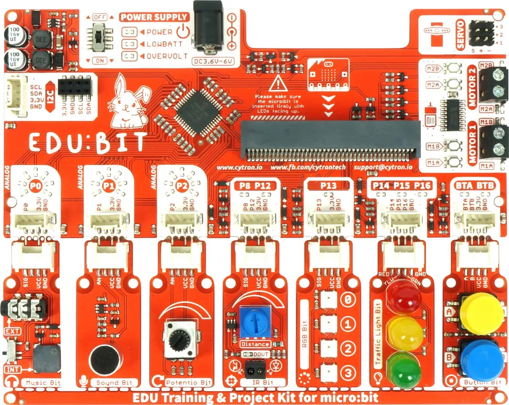 Kit CYNTRON EDU:BIT pour BBC Micro:bit - Carte d'extension éducative