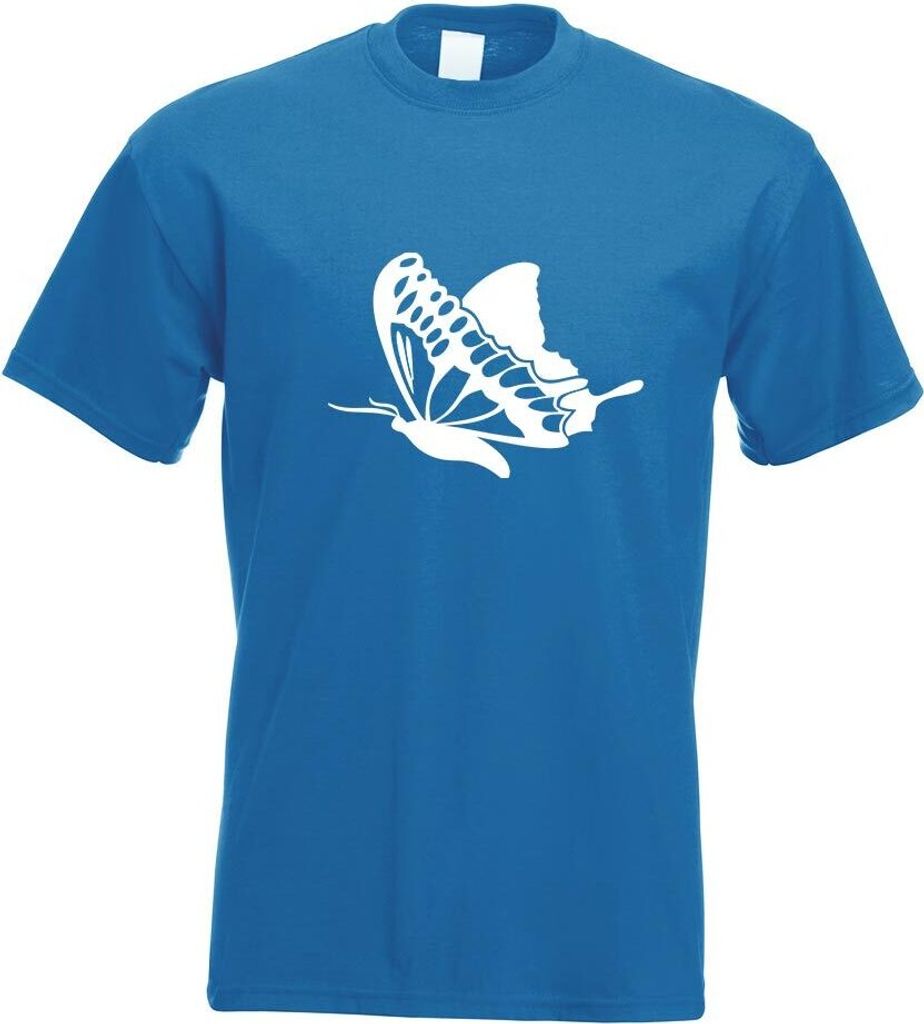 Kiwistar - T-Shirt - royal - Schmetterling Motiv 4 Motiv Bedruckt Funshirt Design Print - mit Motiv Bedruckt - Funshirt Design - Sport - Freizeit -...