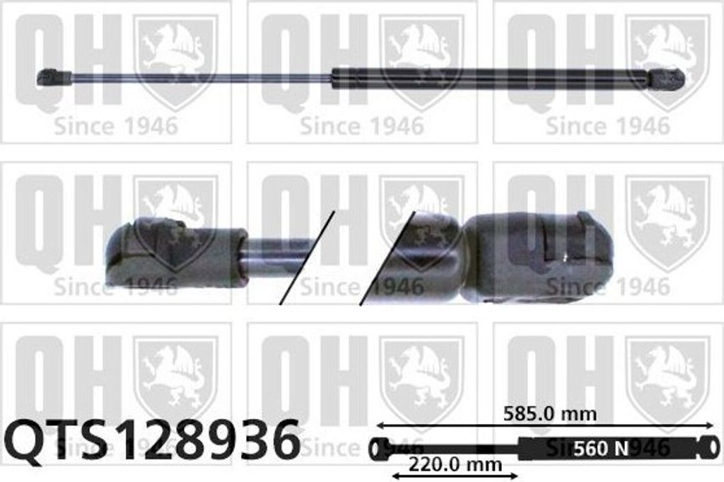 QUINTON HAZELL Gasfeder Motorhaubendämpfer 585mm für HYUNDAI ACCENT II Stufenheck (LC) 560N QTS128936