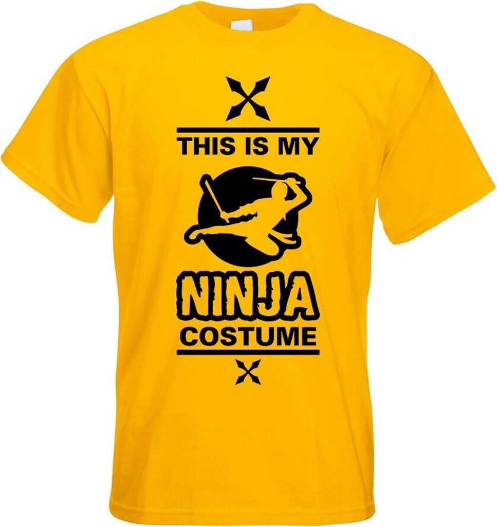 Kiwistar - T-Shirt - gelb - This is My Ninja Costume Motiv Bedruckt Funshirt Design Print - mit Motiv Bedruckt - Funshirt Design - Sport - Freizeit...