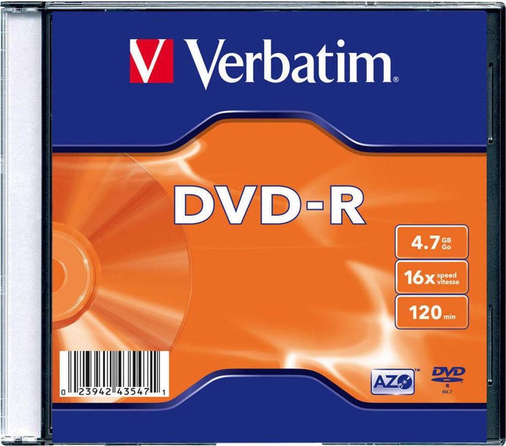 Verbatim DVD-R AZO 4.7GB 16X SINGLE SC, 43547