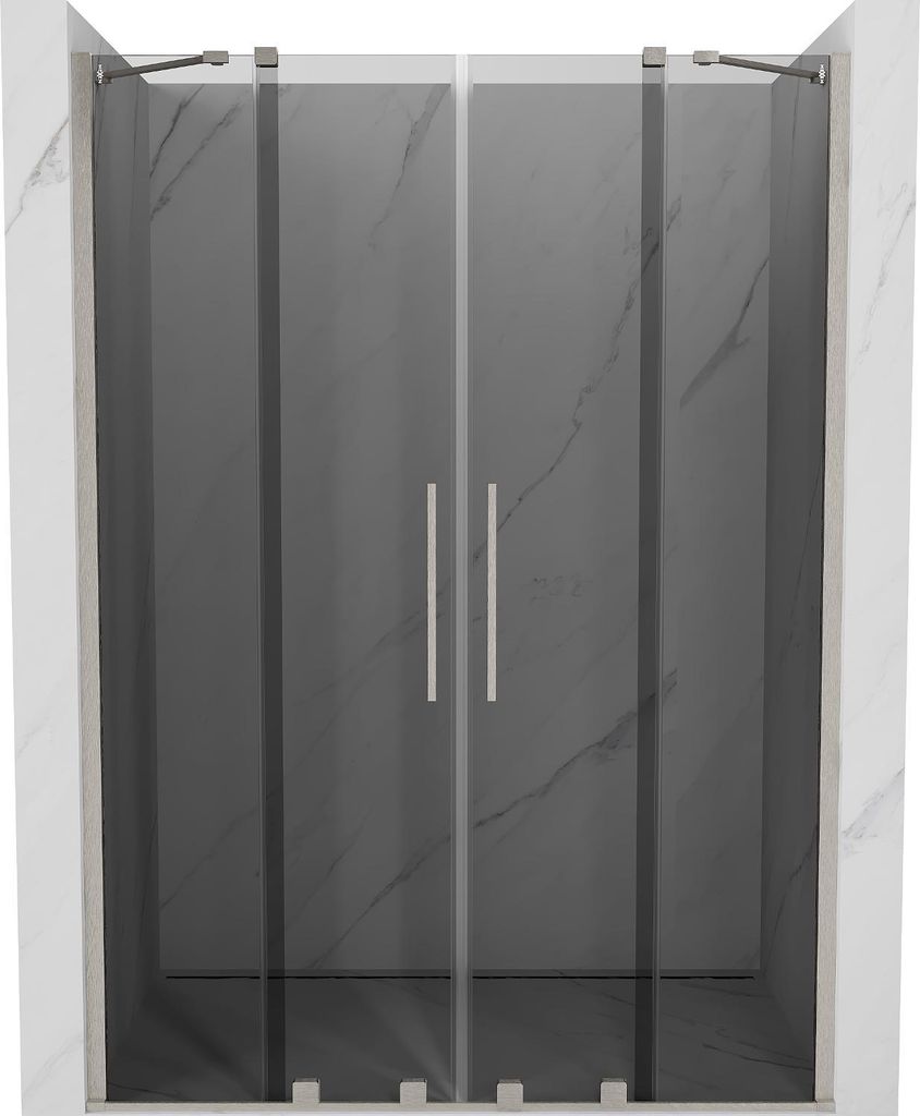 Mexen Velar Duo Schiebeduschtür 150 cm, Grafit, Gebürsteter Nickel - 871-150-000-42-97