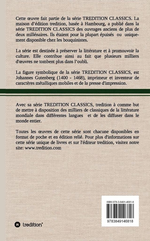 Etudes sur la Littérature Française au XIXe siècle Madame de Staël; Chateaubriand