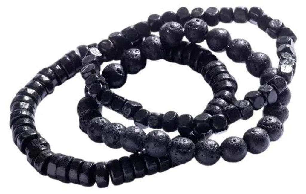 Trio de bracelets en pierres naturelles et perles minérales de luxe