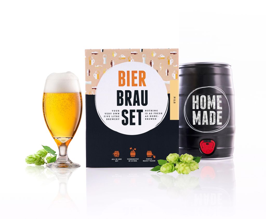 BrauFässchen Bierbrauset Pils - Pilsener 5L – Bier selber brauen Komplett-Set mit Mini-Fass, Geschenkidee für Männer, Papa & Bierfans