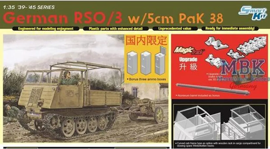Maquette de char Dragon 6684 RSO / 03 avec PaK 38 Smart Kit à monter