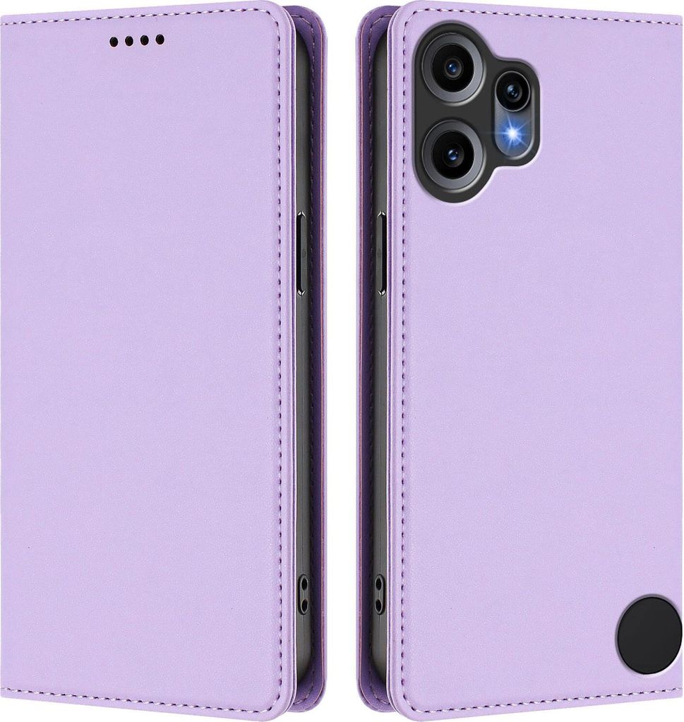 Handyhülle für Nothing CMF Phone 2 Pro, Kunstleder Klapphülle Stoßfeste Magnetische Hülle mit Ständer Violett