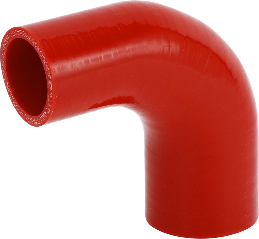 1 Stück 35mm/1.38"-45mm/1.77" ID 90mm/3.54" Länge 90 Grad Roter Autosilikonschlauch Kühlmittelschlauch Universal