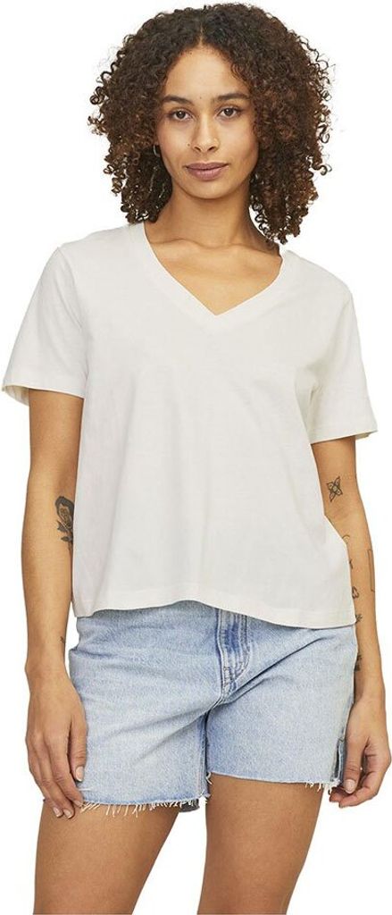 Jack & Jones Annie Kurzarm-t-shirt Beige M Frau Beige M