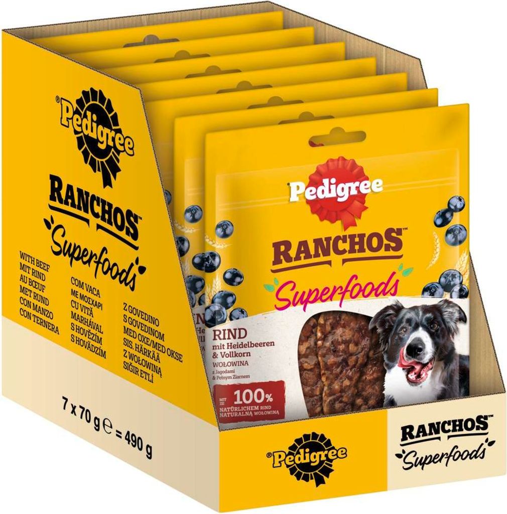 PEDIGREE® RANCHOS™ Superfoods Rind 7 x 70g Produktbild 