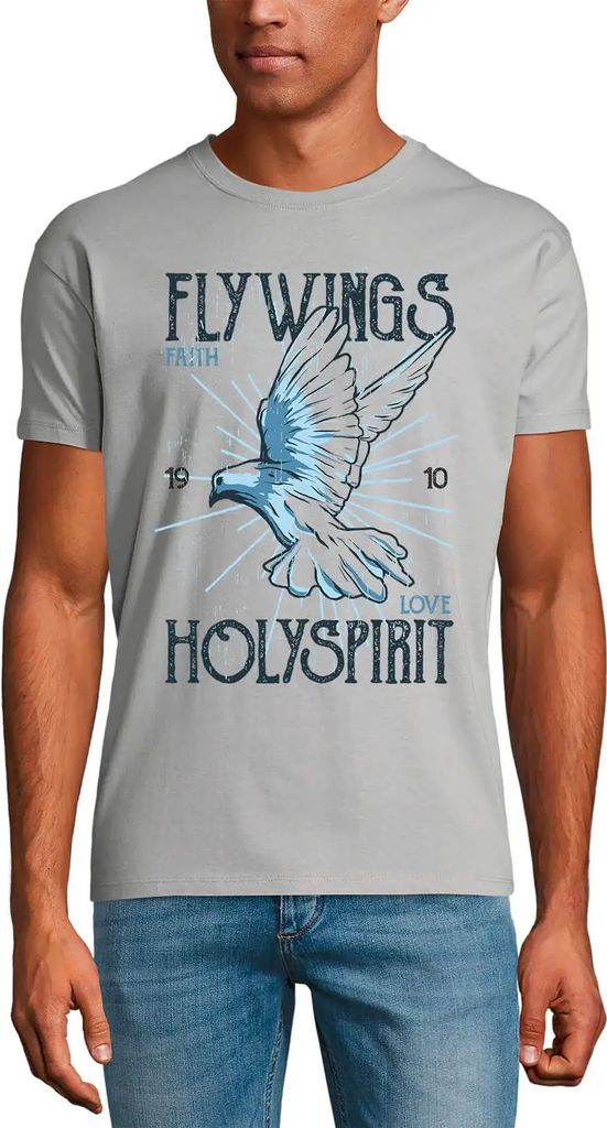 Herren Grafik T-Shirt Flywings - Faith Love Holyspiri For Öko-Verantwortlich Vintage Jahrgang Kurzarm Lustige Druck Geburtstag Geschenk Mann