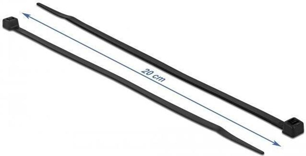 DELOCK Kabelbinder kälteresistent L 200 x B 4,8 mm schwarz
