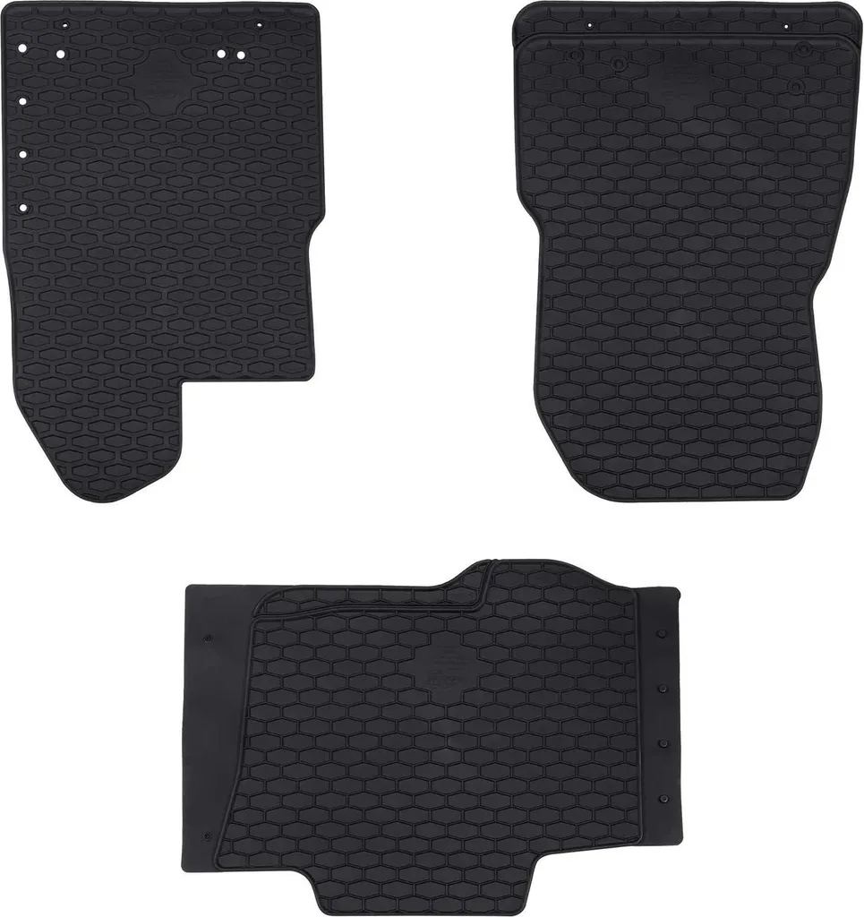 Jeu de tapis auto en caoutchouc noir imperméable - Kit de 3 éléments
