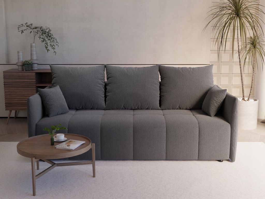 LetSit Pola 3 Curio Schlafsofa freistehendes Sofa bequem, geräumig, mit Schlaffunktion schmutzabweisend kompakt für Wohnzimmer Schlafzimmer Anthr...