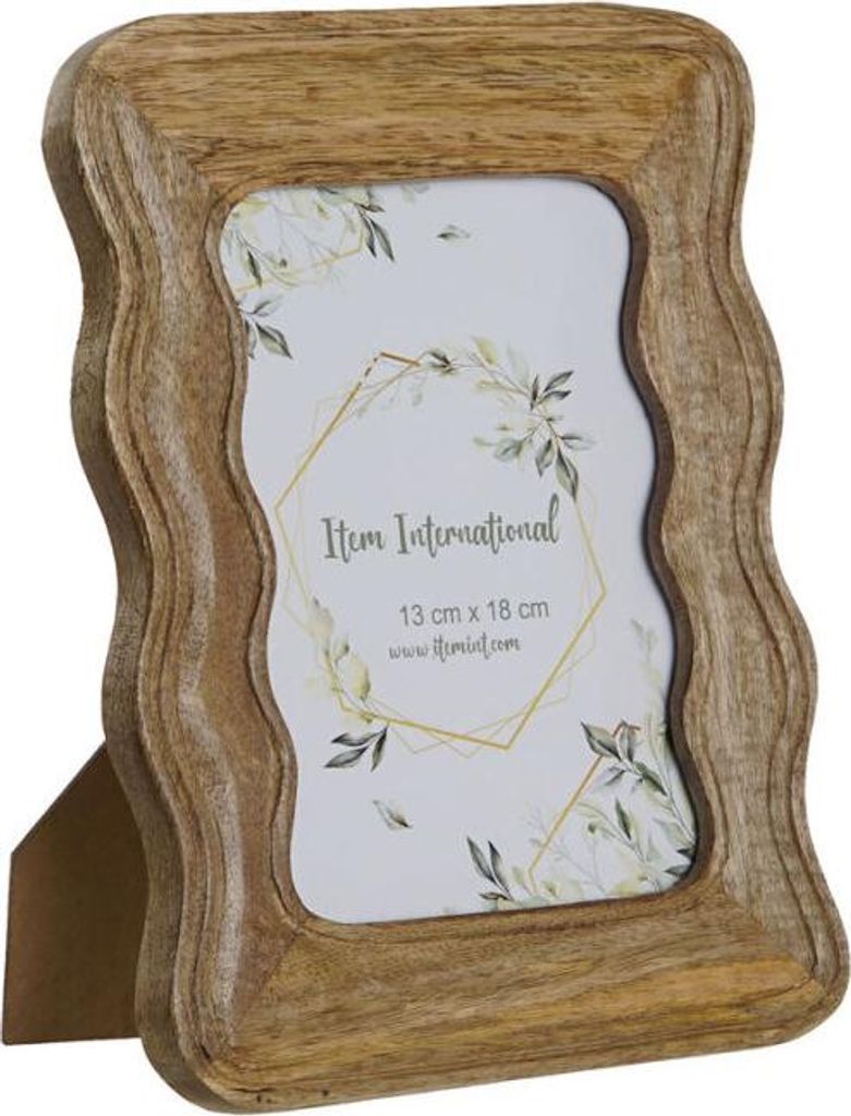 Fotorahmen Home ESPRIT natürlich Mango-Holz Wellen Urban 21,5 x 1,5 x 26,5 cm