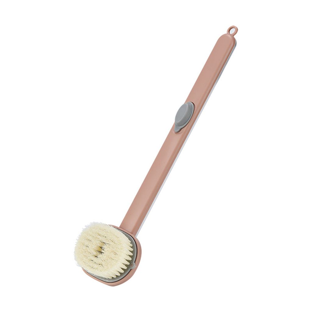 Rückpinsel eingebaute Duschgel Lagertank Hautfreundliche Massage 4 Farben Trockener Körperbürsten Badpinsel für Badezimmer-Rosa
