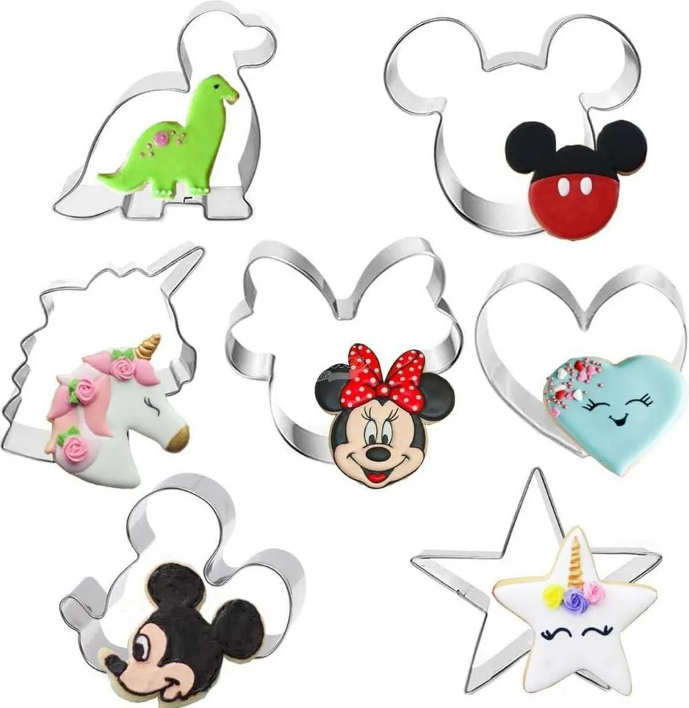 Formine per Biscotti Topolino 7 Pezzi - Set in Acciaio per Dolci Fatti in Casa