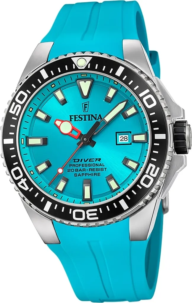 Montre Festina homme turquoise : confort et étanchéité sans compromis