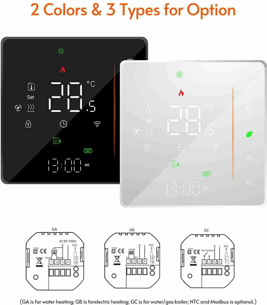 Thermostat Programmable WiFi Noir Compatible Alexa et Google Home 5A - 3