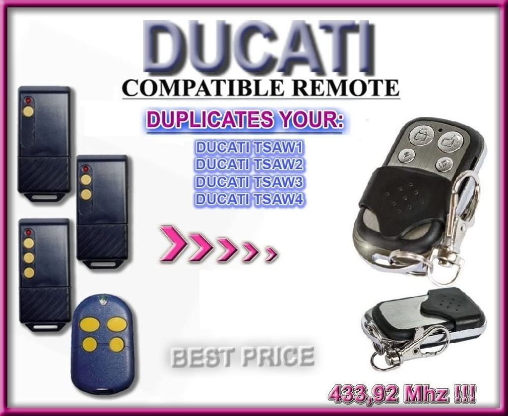 DUCATI TSAW1 / TSAW2 / TSAW3 / TSAW4 kompatibel handsender, Produktbild 