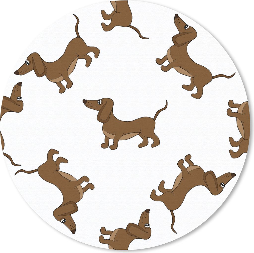 MuchoWow Mauspad Mousepad Muster - Hund - Dackel - Jungen - Mädchen - Kinder - Kinder 40x40 cm - Mousepads - Maus Mat - Pad - Mausunterlage - Sc...